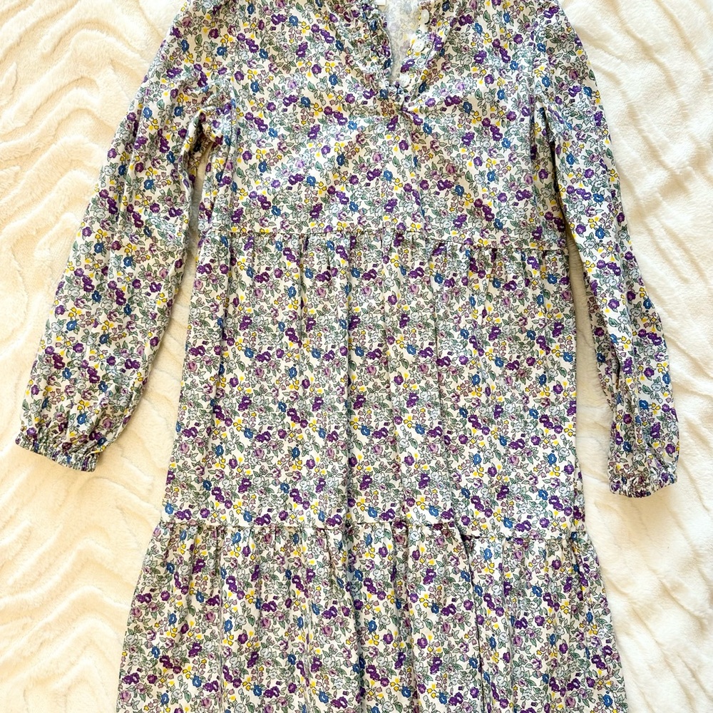 Little English Floral Kids Dress - Purple and Yellow